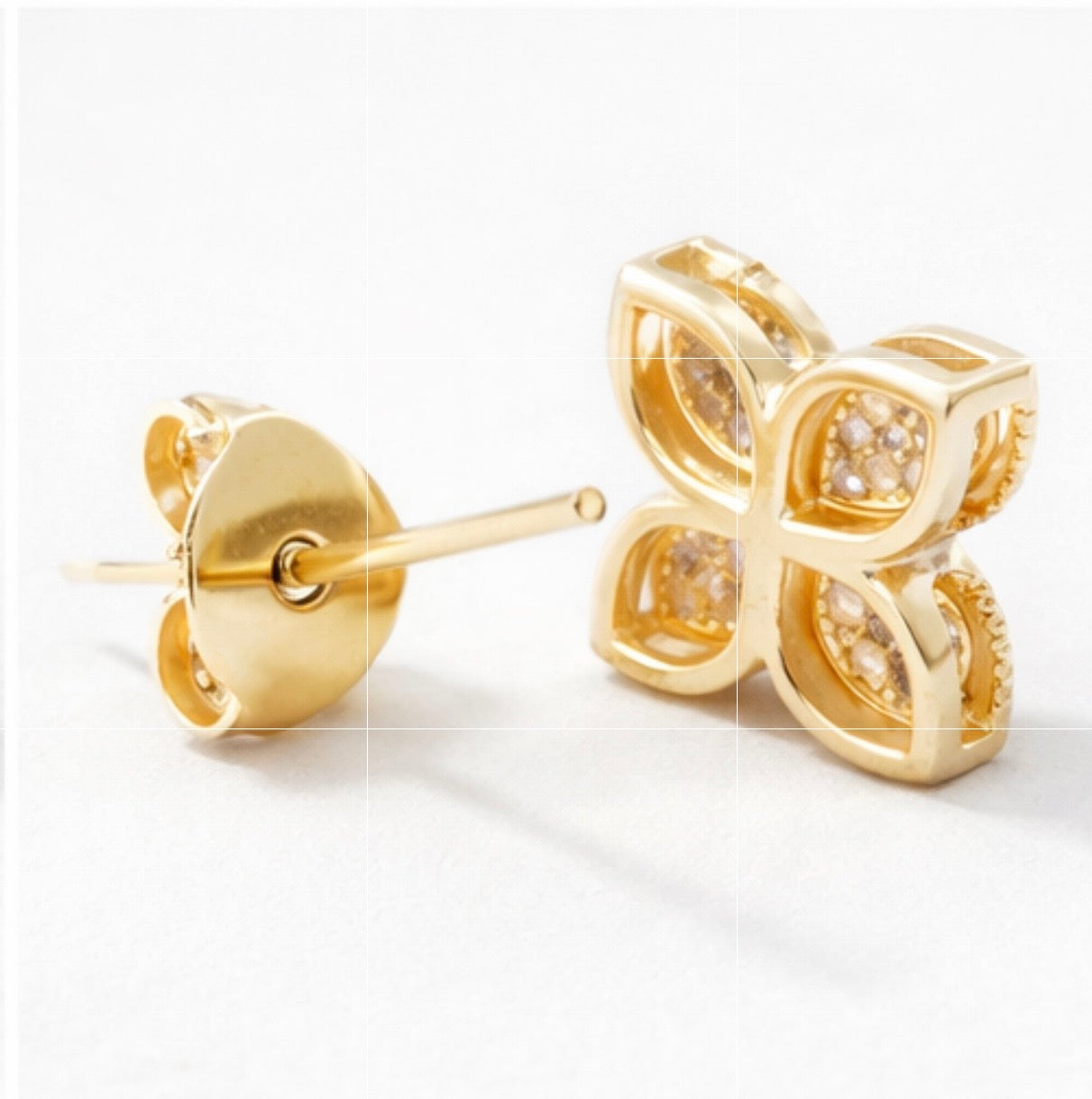 Golden Luxe Clover Studs