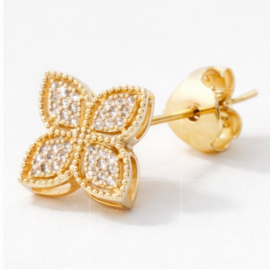 Golden Luxe Clover Studs